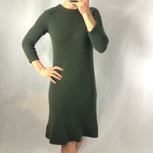 Zara knit green small mini long sleeve dress